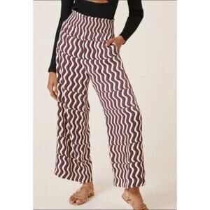 Maeve by‎ Anthropologie Printed Wide-Leg Pants Size Small
